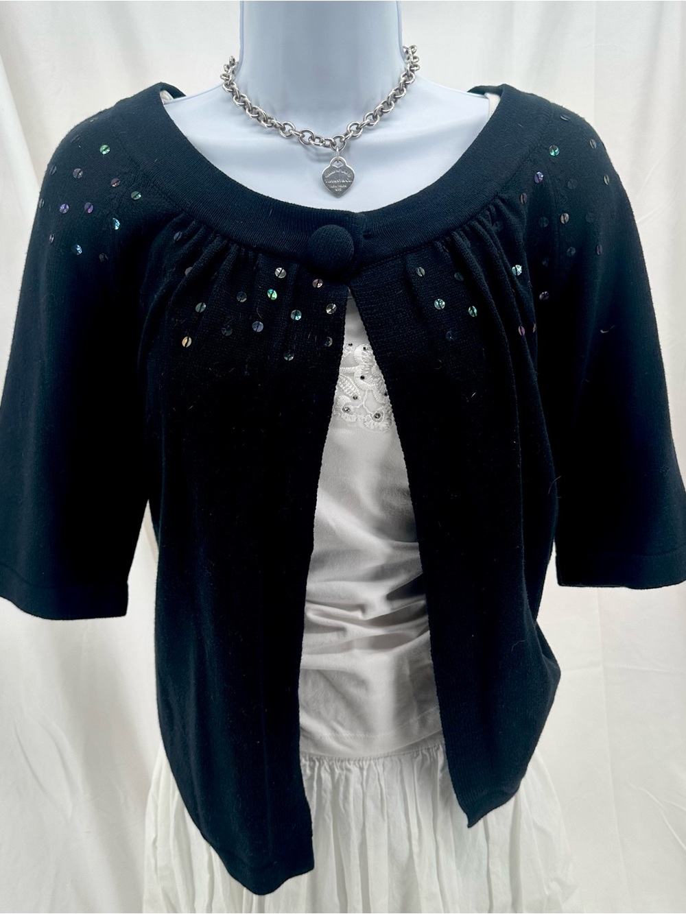 Babydoll Coquette Y2K Sequined Shrug Bolero Cardigan